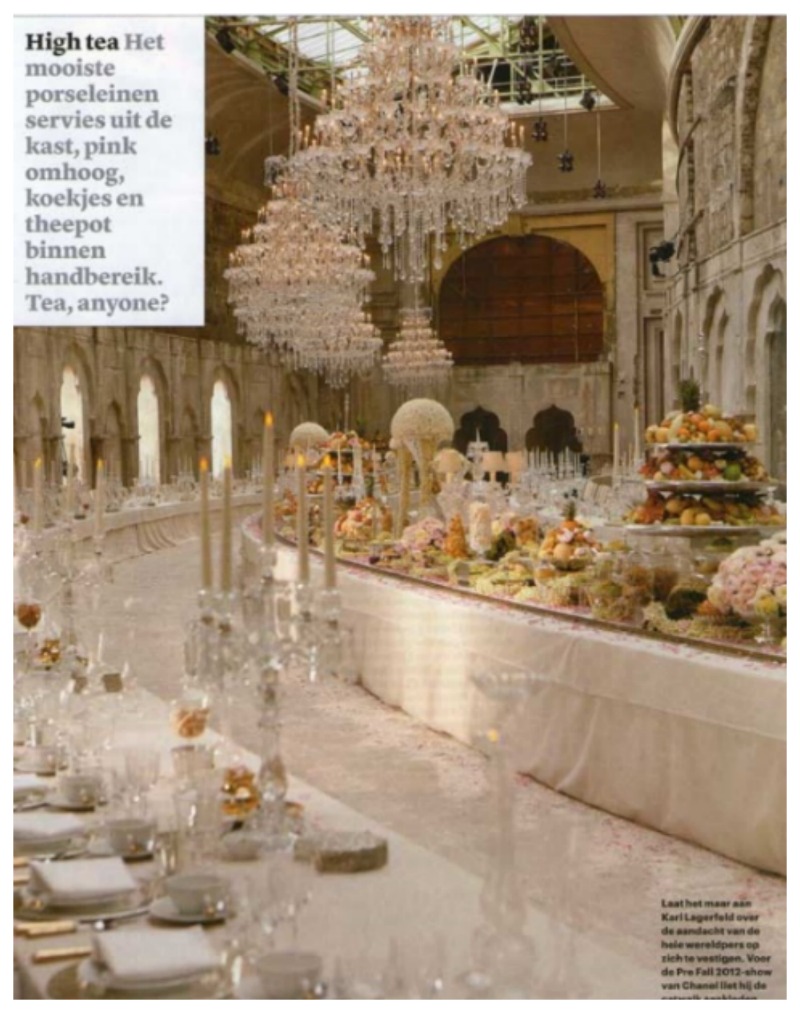 Nomad Luxuries an inspirational photo of Chanel's high tea time with elaborate table scapes. 