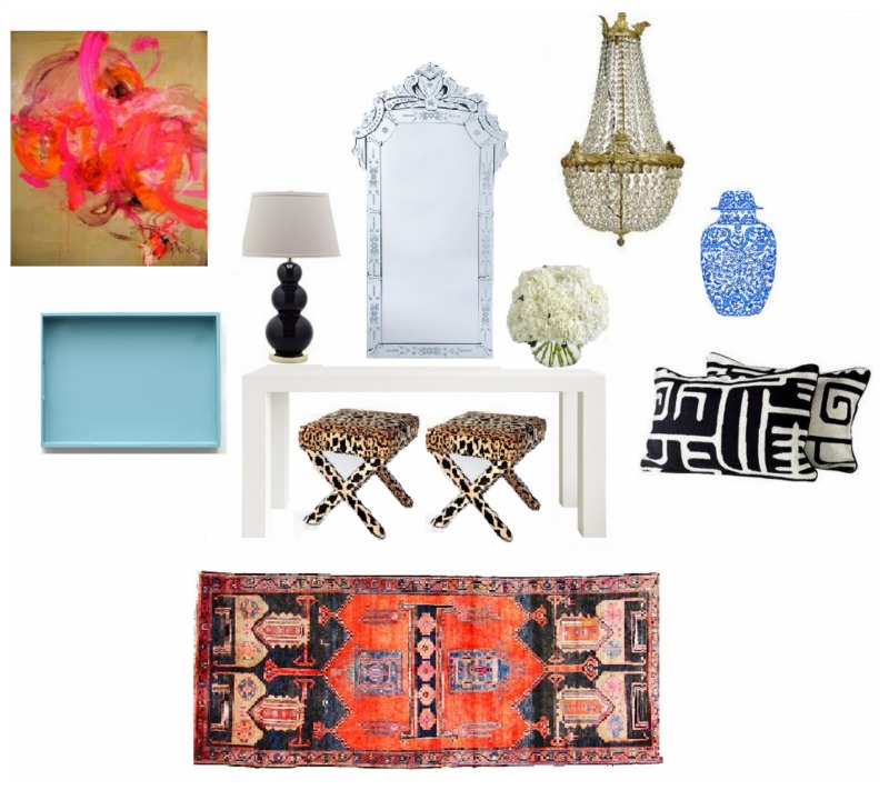 Nomad luxuries a picture collage of entryway decor inspiration with a mixture of cool and warm toned pieces. 