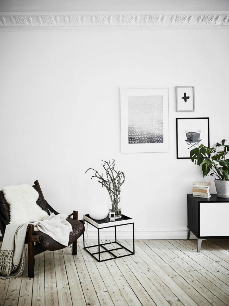 Home Tour of a modern and minimal monochromatic home in Sweden