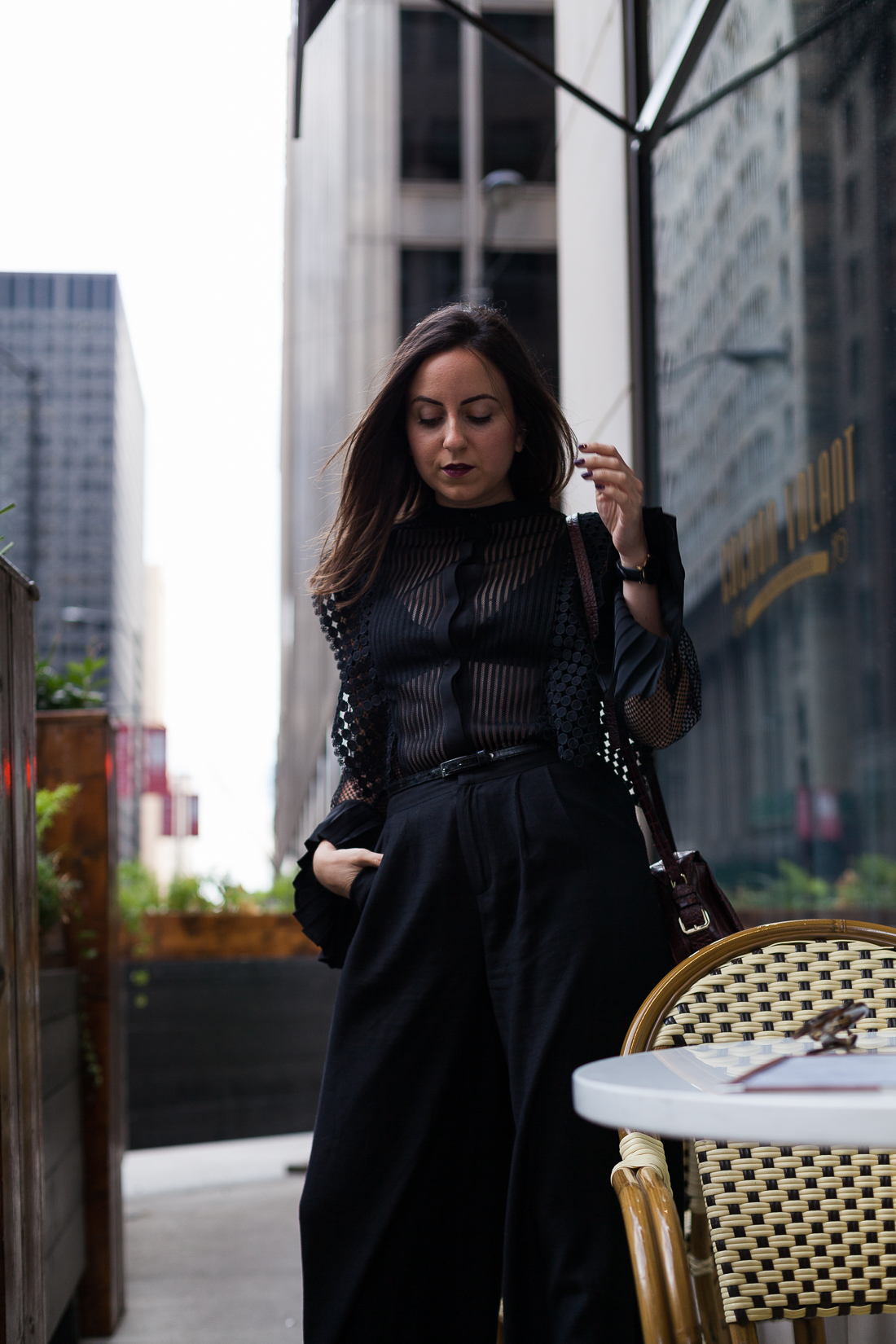 The perfect black lace top to add to your fall and winter wardrobe!