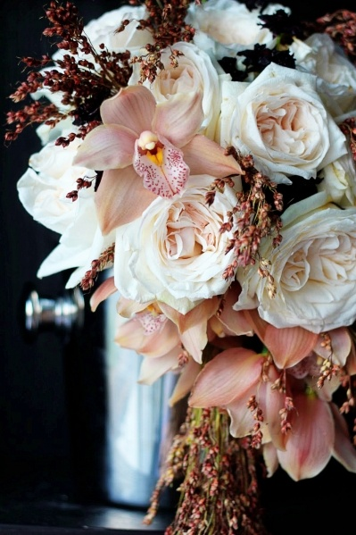 Nomad Luxuries; gorgeous arrangement of blush pink orchids.