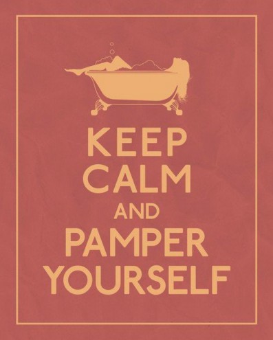 Nomad Luxuries photo graphic to "keep calm and pamper yourself".